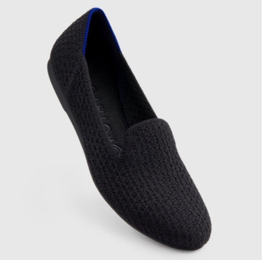 ROTHY'S The Loafer Honeycomb Black Knit Slip-On Loafers Sz 8.5 $210